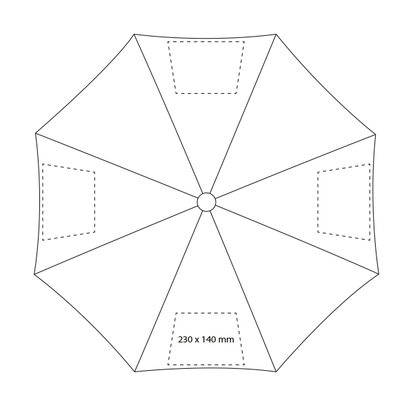 Paraplu - Ø 90 cm - handopening - Bedrukking