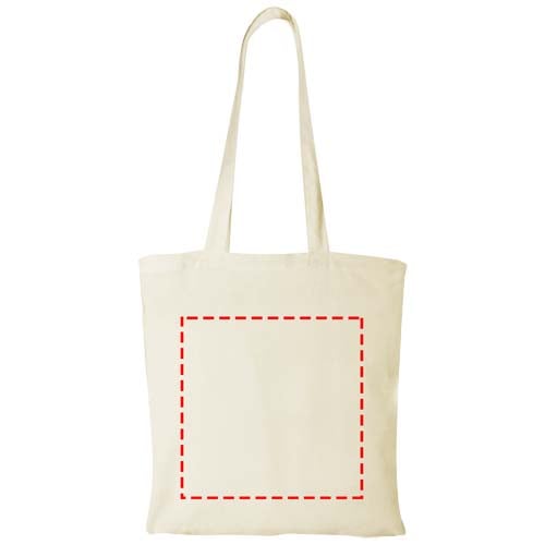 Carolina draagtas - katoen - 100g/m² - 38 x 42 cm - Oeko-tex - lange hengsels - Voorzijde 1 t/m 4 kleuren