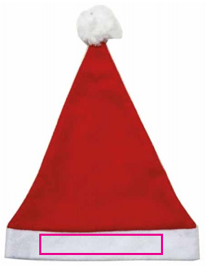 Kerstmuts vilt met witte band - Bedrukking