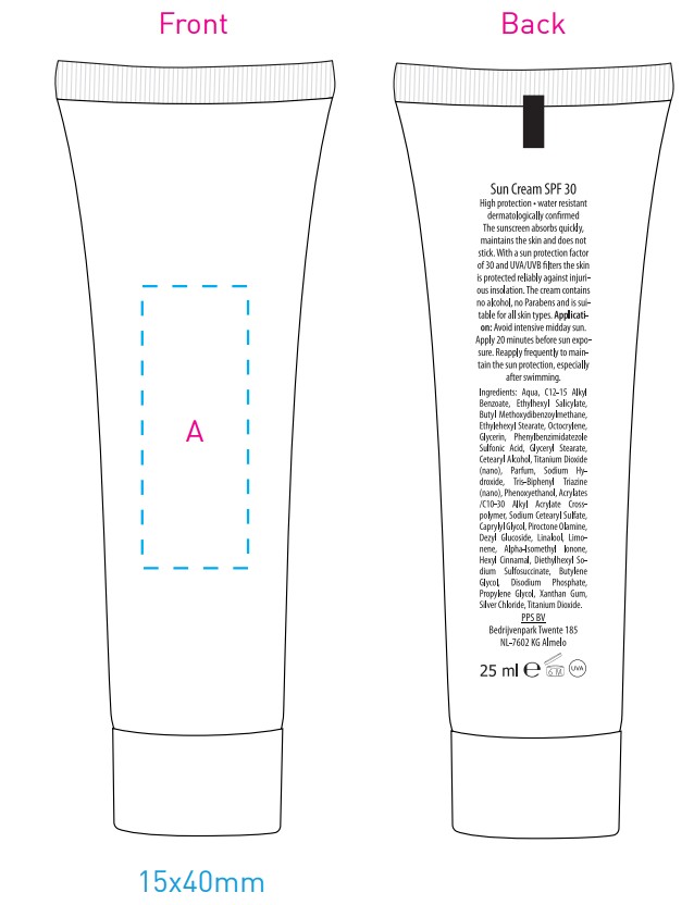 Zonnebrandcrème - SPF 30 - 25 ml - Bedrukking + ingrediënten