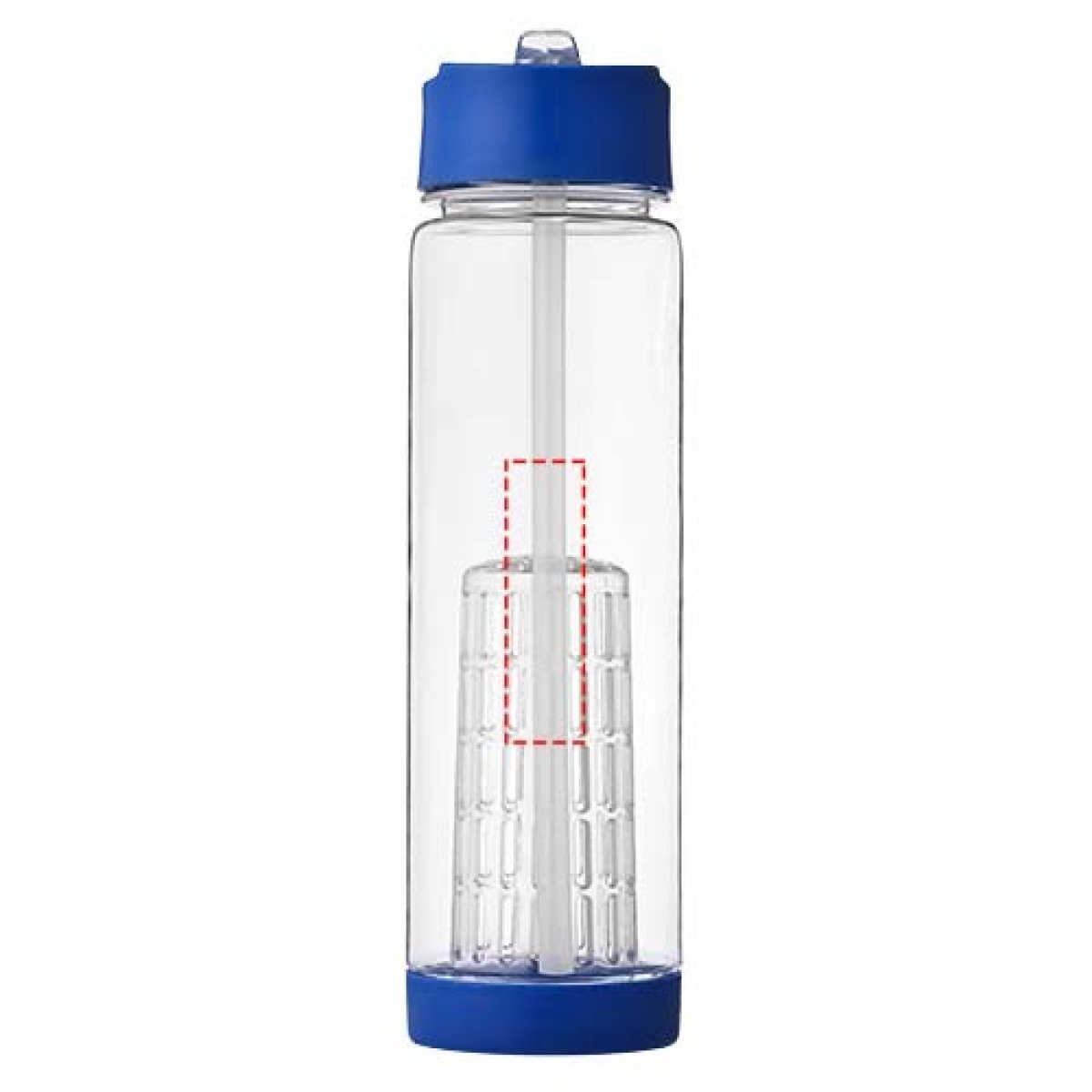 Waterfles fruitinfuser 740 ml - tritan - transparant gekleurd - voorzijde