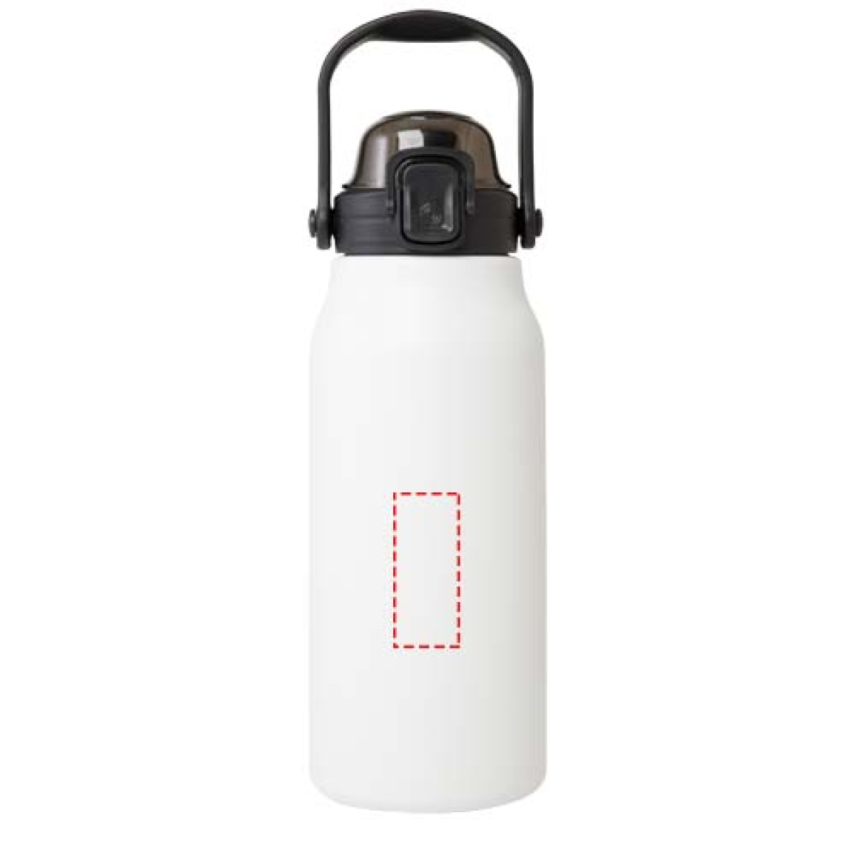Giganto waterfles 1600 ml - aluminium recycled - fliptopdop met rietje - voorzijde