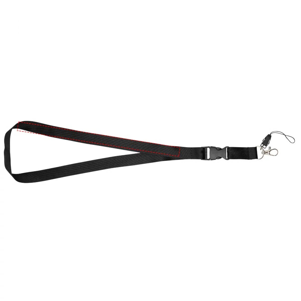 Sagan telefoonkoord - polyester - 20 mm - karabijnhaak - afneembare gesp - linker band