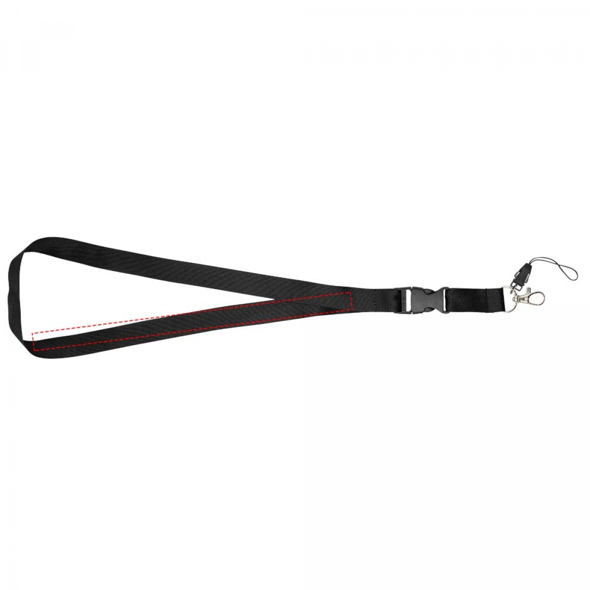 Sagan telefoonkoord - polyester - 20 mm - karabijnhaak - afneembare gesp - rechter band