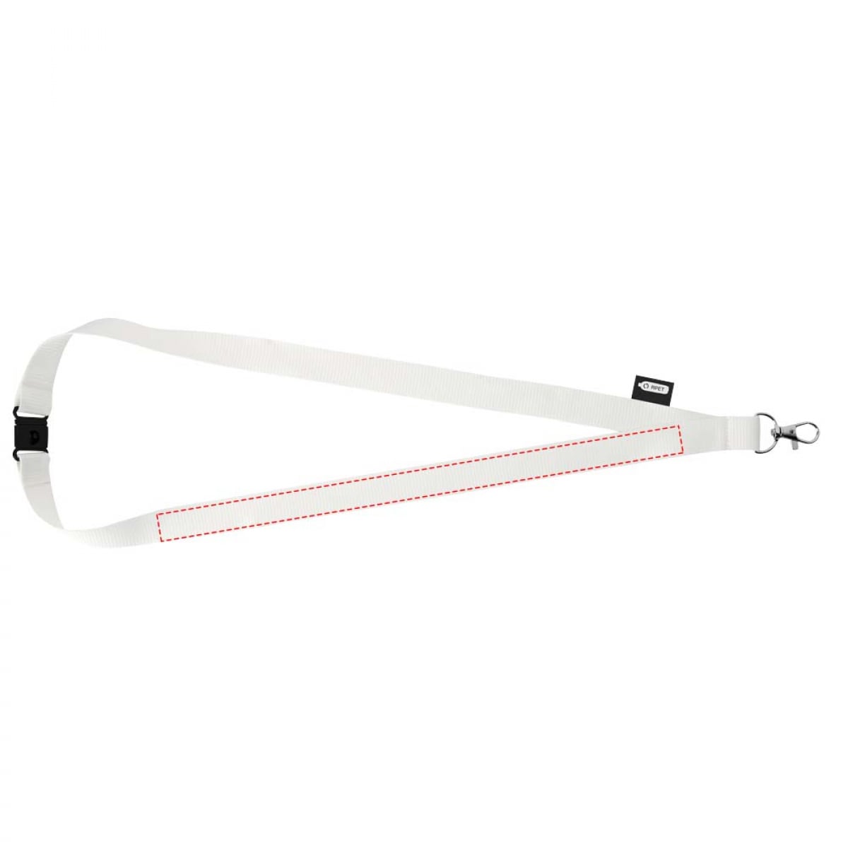 Tom lanyard - gerecycled kunststof - 20 mm - veiligheidssluiting - karabijnhaak - rechter band