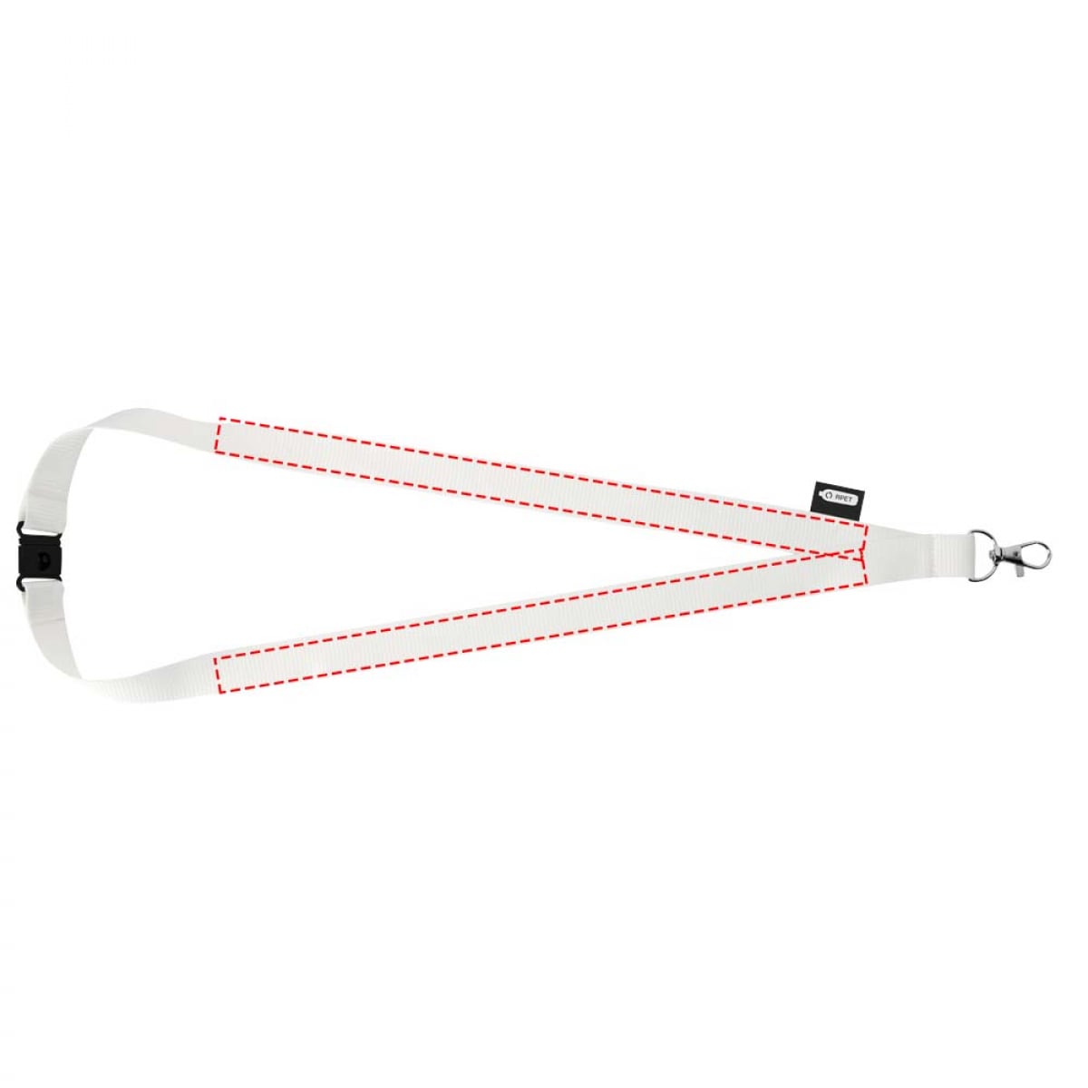 Tom lanyard - gerecycled kunststof - 20 mm - veiligheidssluiting - karabijnhaak - Beide banden logo in dezelfde richting