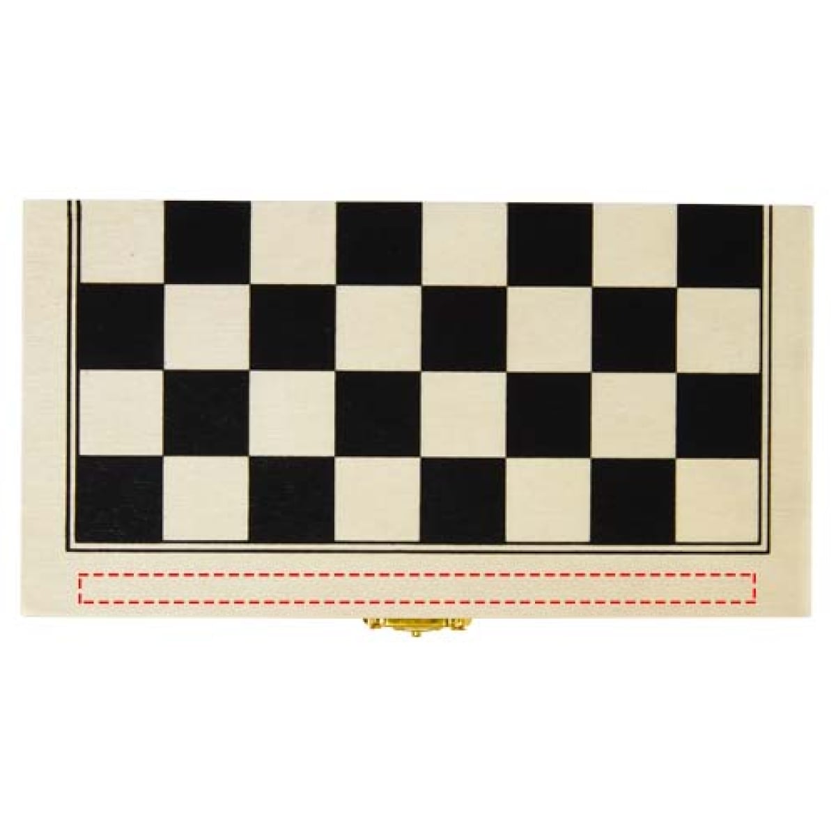 King schaakspel - hout - opvouwbaar - geschenkverpakking - bovenzijde