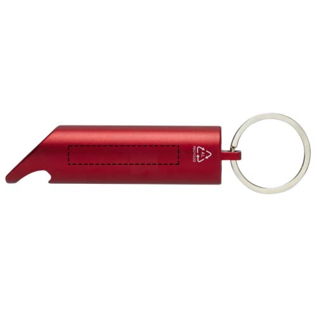 Flare ledlamp - gerecycled aluminium - fles opener - met sleutelhanger - voorzijde Flare ledlamp - gerecycled aluminium - fles opener - met sleutelhanger - voorzijde