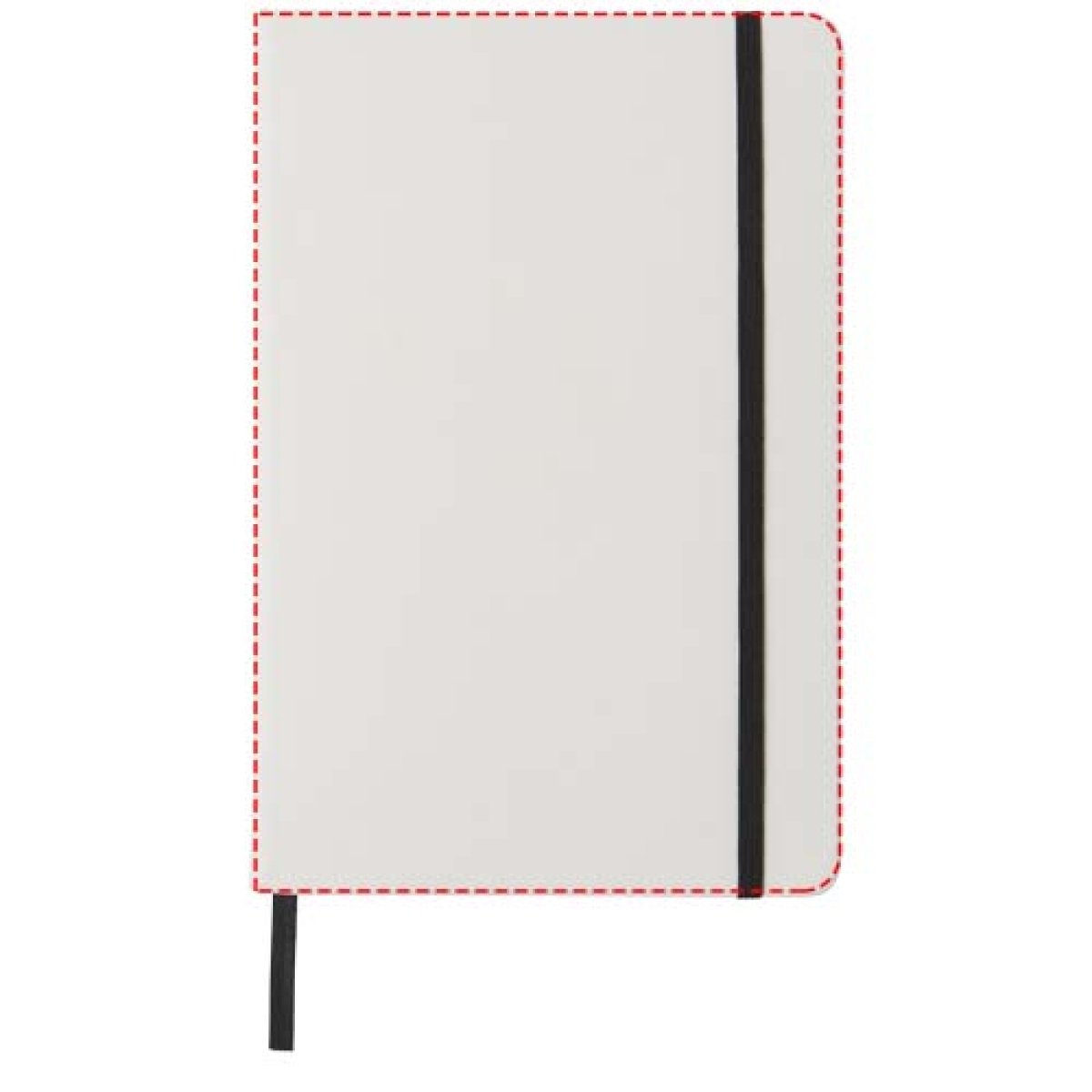 Spectrum notitieboek - A5 - PU - 80 vellen - gelinieerd - wit met gekleurde elastieksluiting en lint - voorzijde Spectrum notitieboek - A5 - PU - 80 vellen - gelinieerd - wit met gekleurde elastieksluiting en lint - voorzijde
