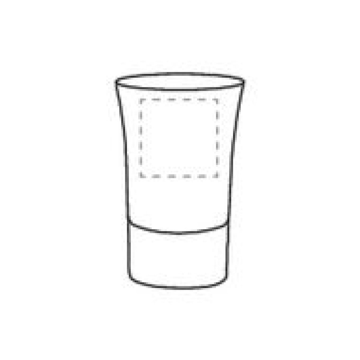 Shotglas 34ml - transparant - op voorzijde