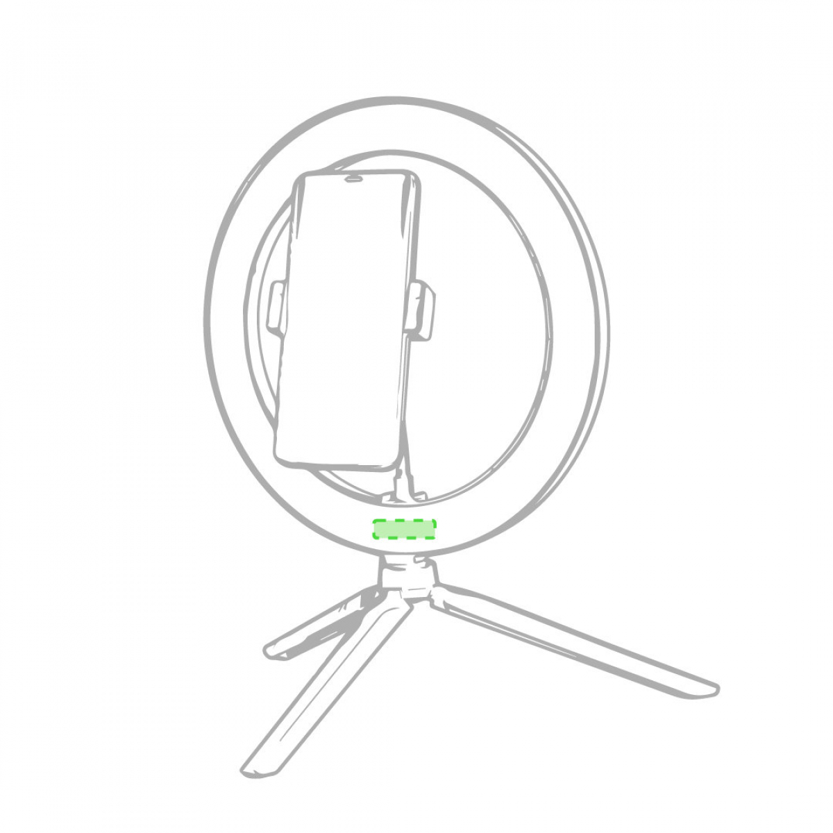 Driepoot Ringlicht Kristen - Aan de onderkant