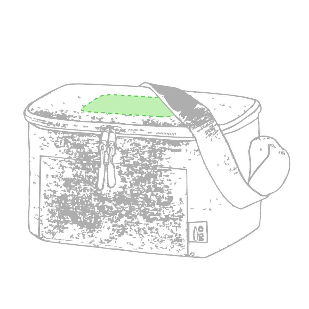 Elendil koeltas 5,6 L- polyester - schouderband - Gecentreerd boven op de deksel