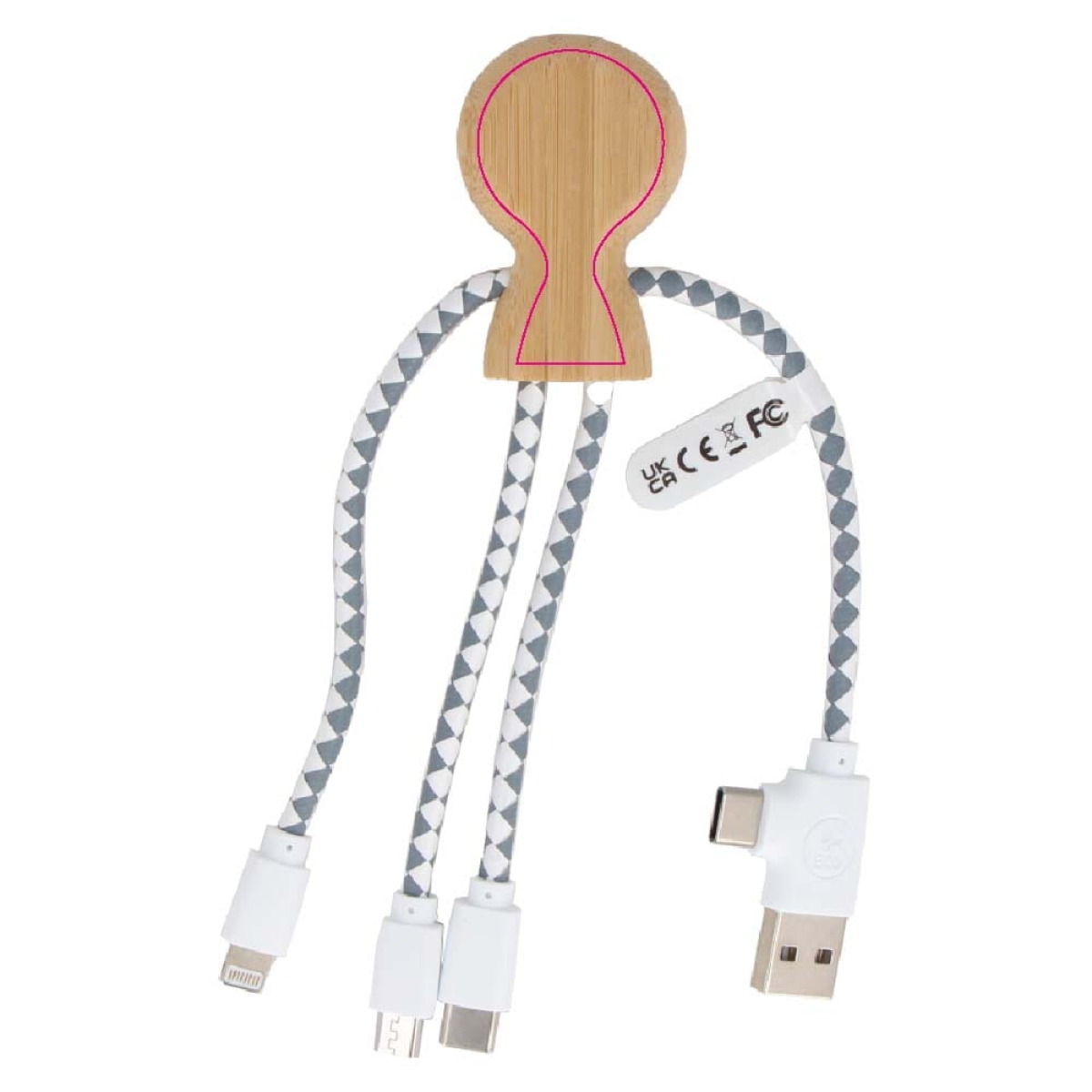 Xoopar Mr. Bio Bamboo Charging Cable - zijde 1 Xoopar Mr. Bio Bamboo Charging Cable - zijde 1