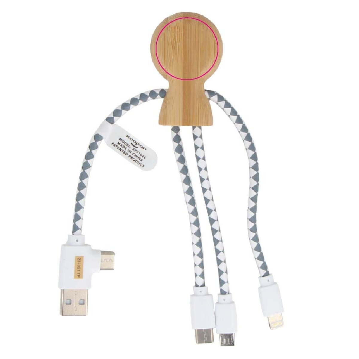 Xoopar Mr. Bio Bamboo Charging Cable - zijde 2 Xoopar Mr. Bio Bamboo Charging Cable - zijde 2
