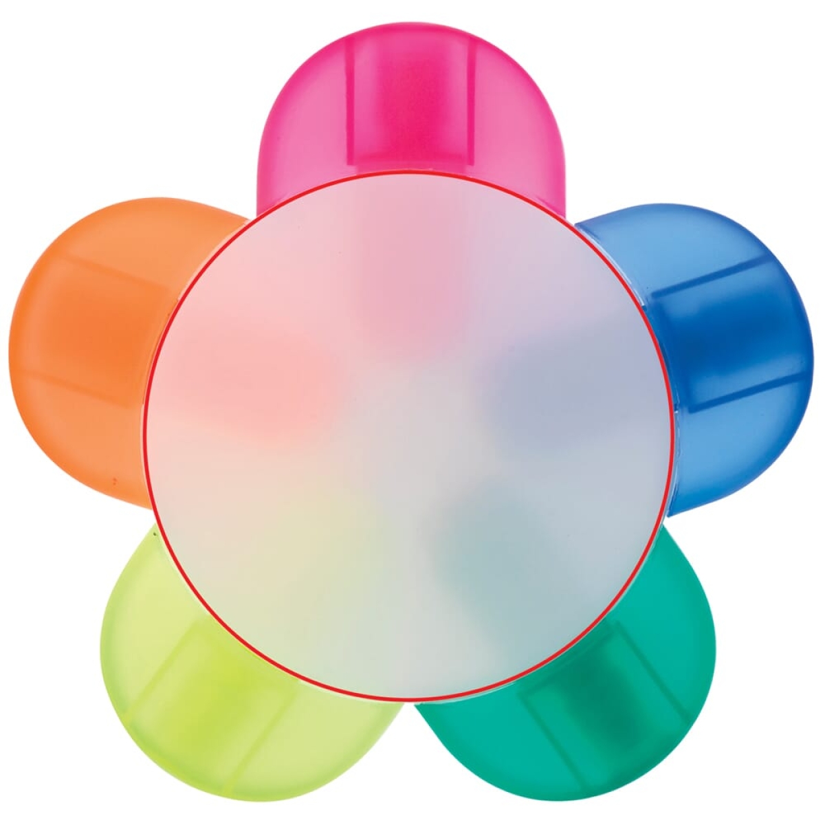 Markeerstift bloem - ABS plastic - 5 kleuren - zijde 1