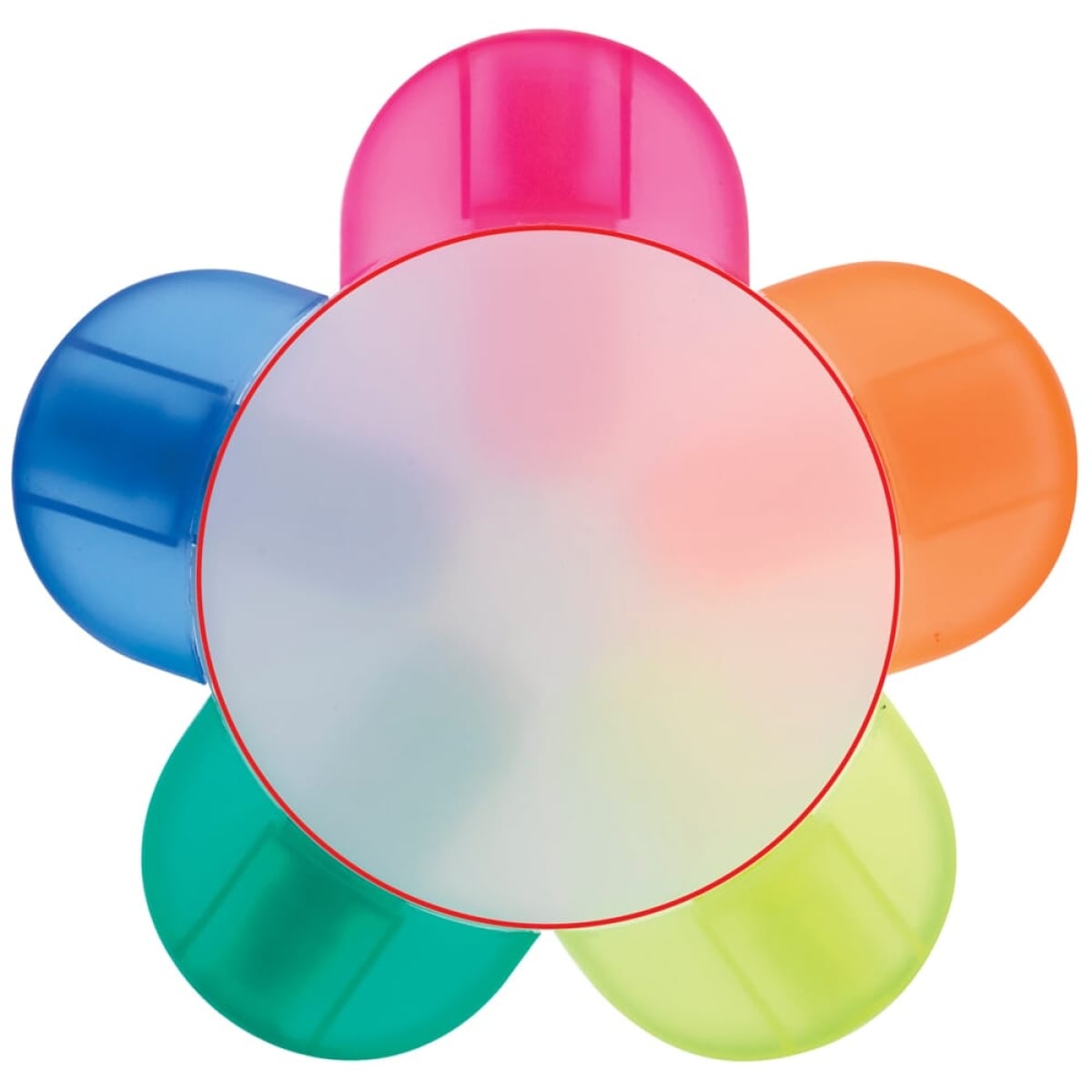 Markeerstift bloem - ABS plastic - 5 kleuren - zijde 2