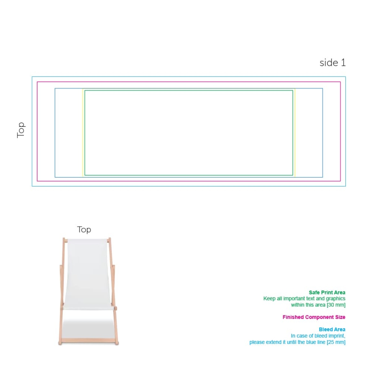 Vouwbare strandstoel - houten frame - verstelbaar - zijde 1