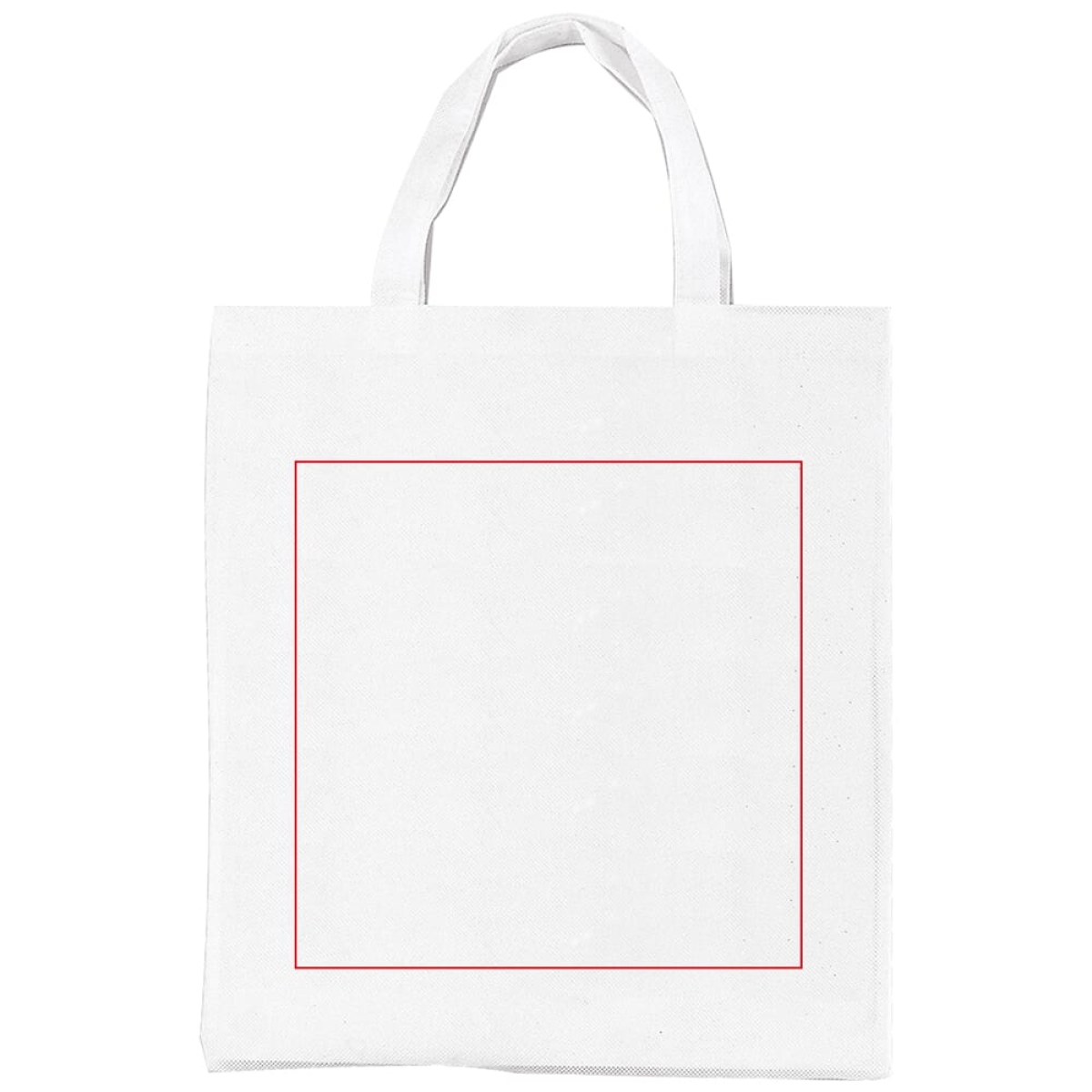 Schoudertas Non Woven - Wit - Korte Hengsels - zijde 2