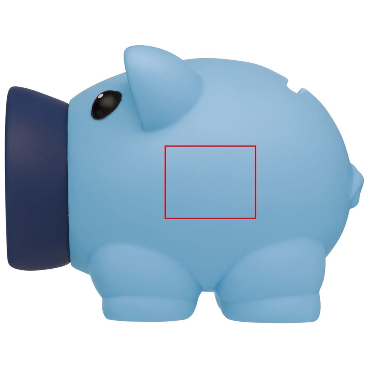 Klein spaarvarken - kunststof - 8.2x7.8x10.3cm - zijde 1