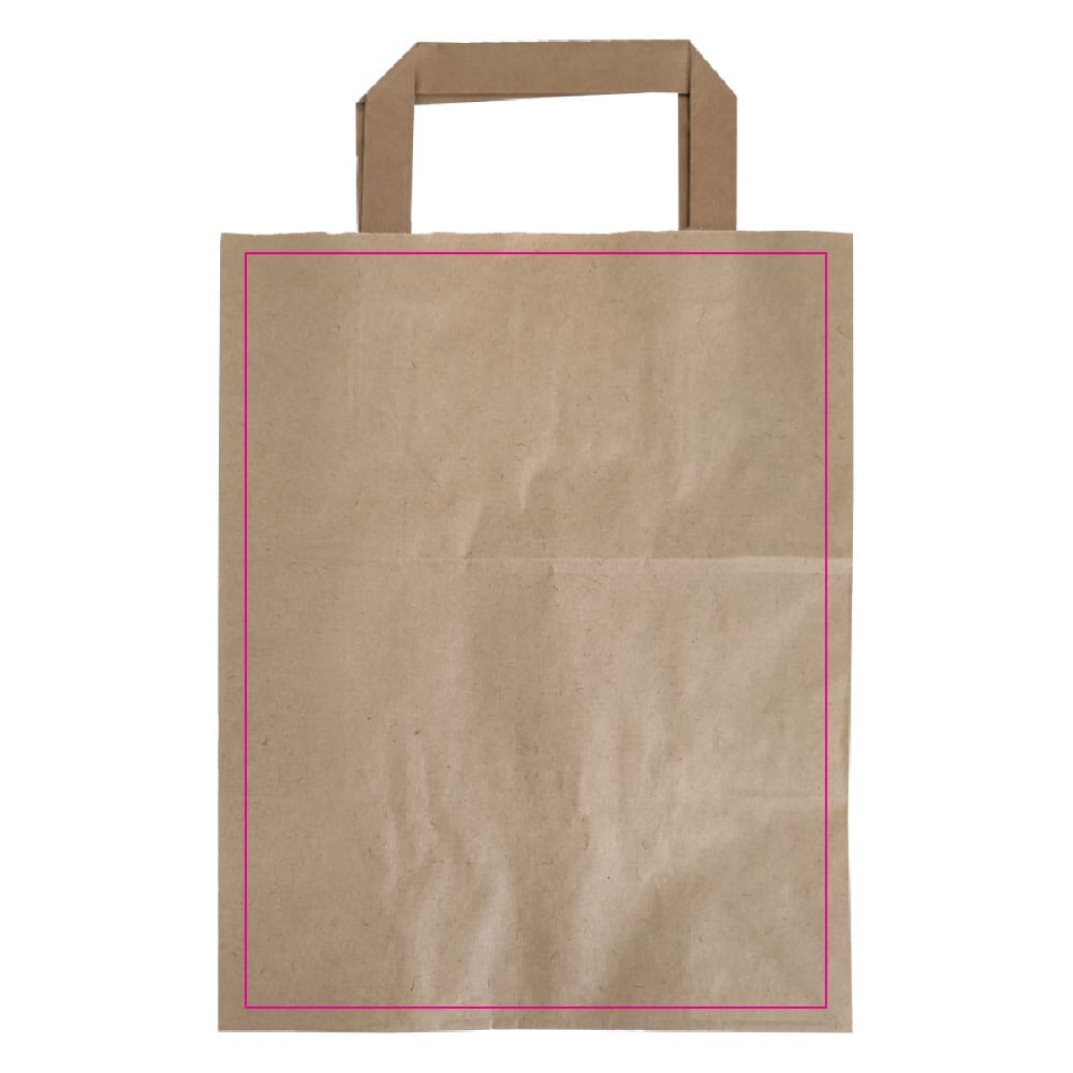 Papieren snacktas 70 g/m² - small - bruin - platte hengsels - zijde 1