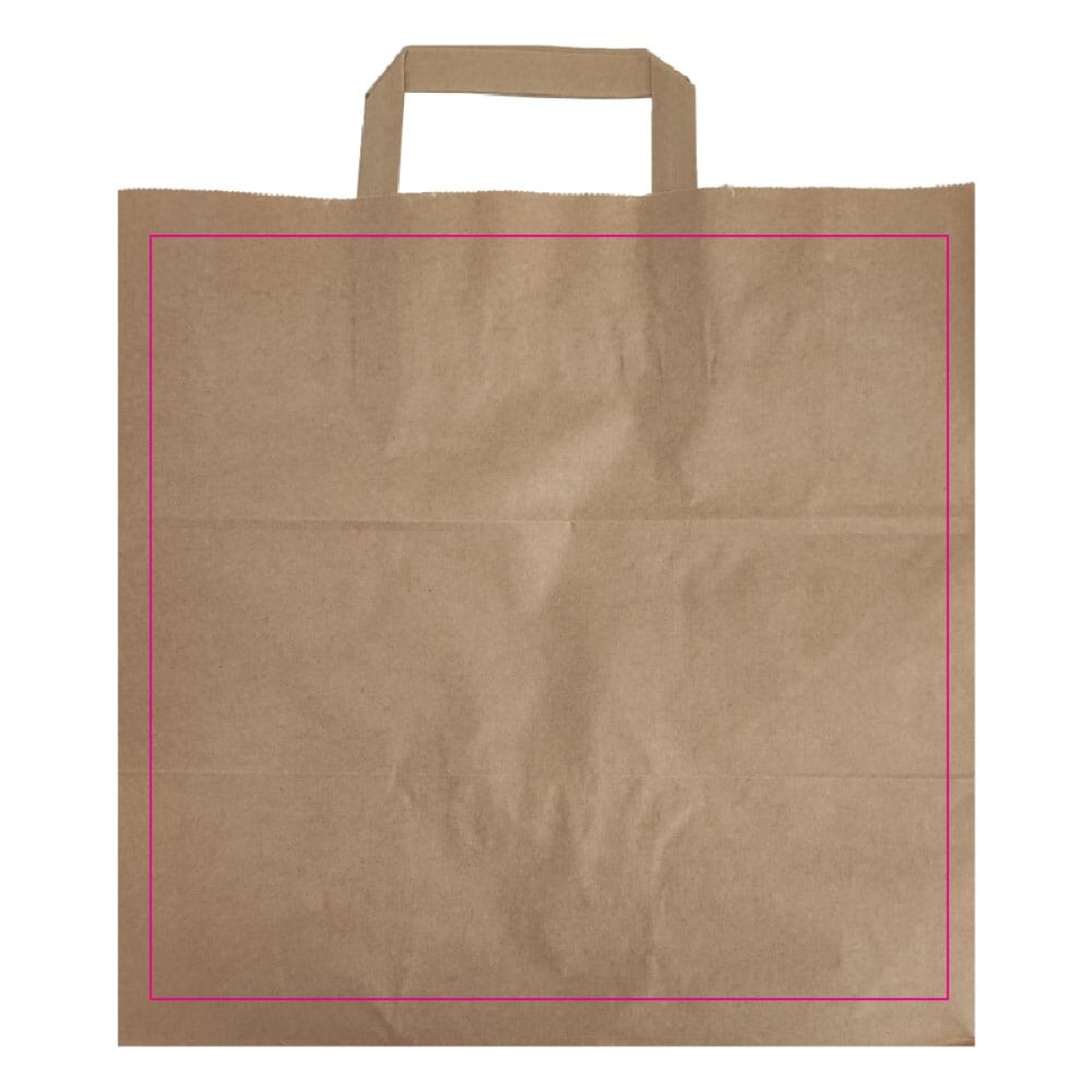 Papieren snacktas 70 g/m² - large - bruin - platte hengsels - zijde 1