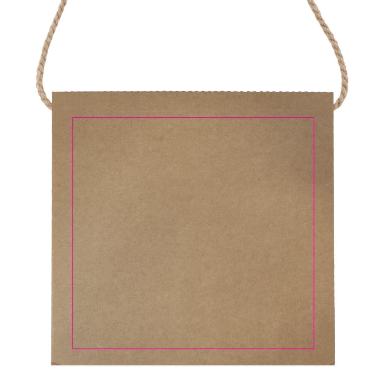 Kartonnen tas 'doos-model' 425 g/m² - 35 x 11 x 35 cm - bruin - jute koord - zijde 2 Kartonnen tas 'doos-model' 425 g/m² - 35 x 11 x 35 cm - bruin - jute koord - zijde 2