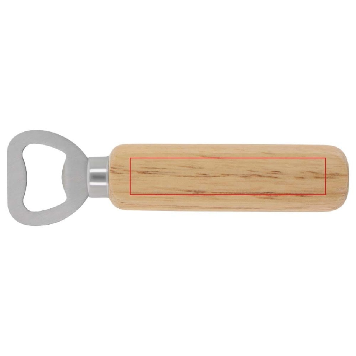 Flesopener - staal - houten handvat - zijde 1