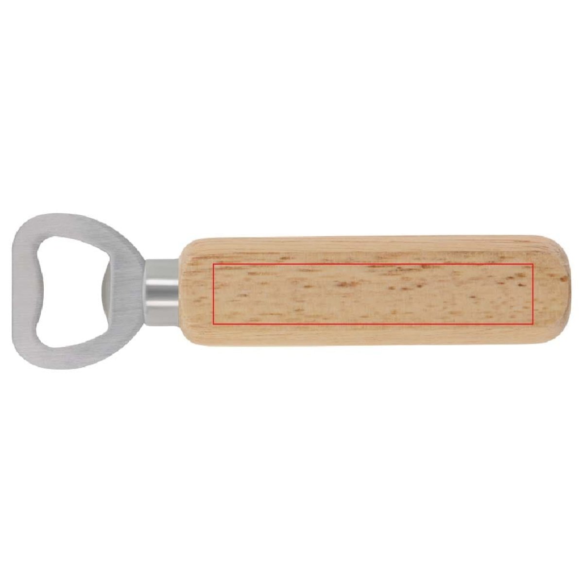 Flesopener - staal - houten handvat - zijde 2