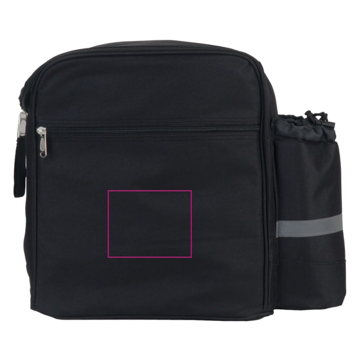 Dubbele picknick fietstas - polyester - 600D - koelvak - met fleshouder - zijde 1