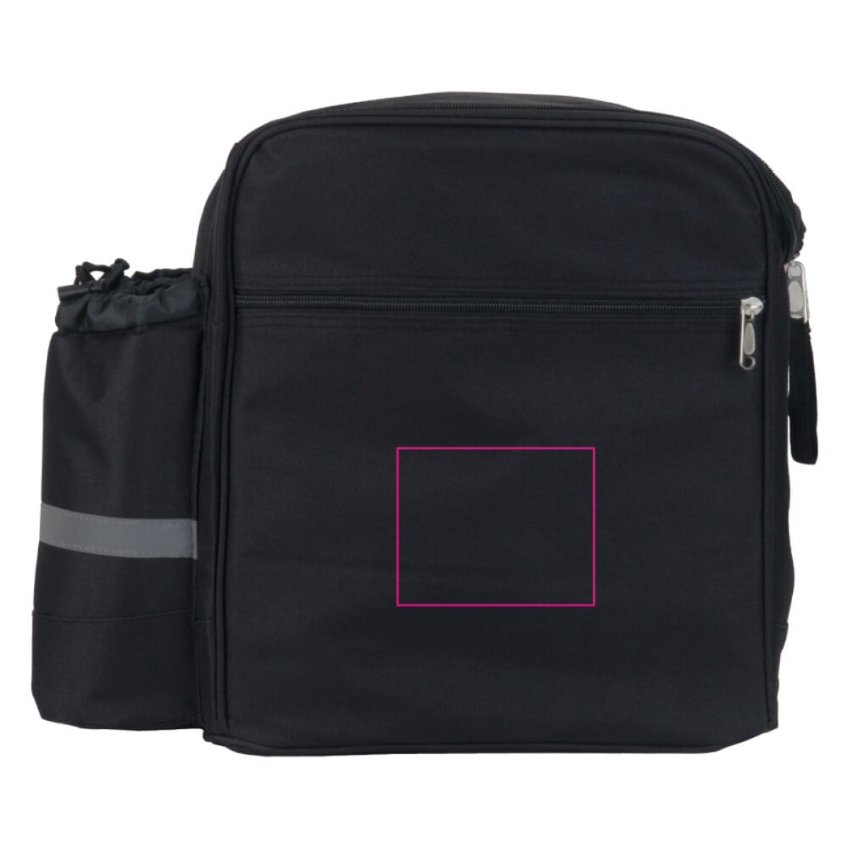 Dubbele picknick fietstas - polyester - 600D - koelvak - met fleshouder - zijde 2