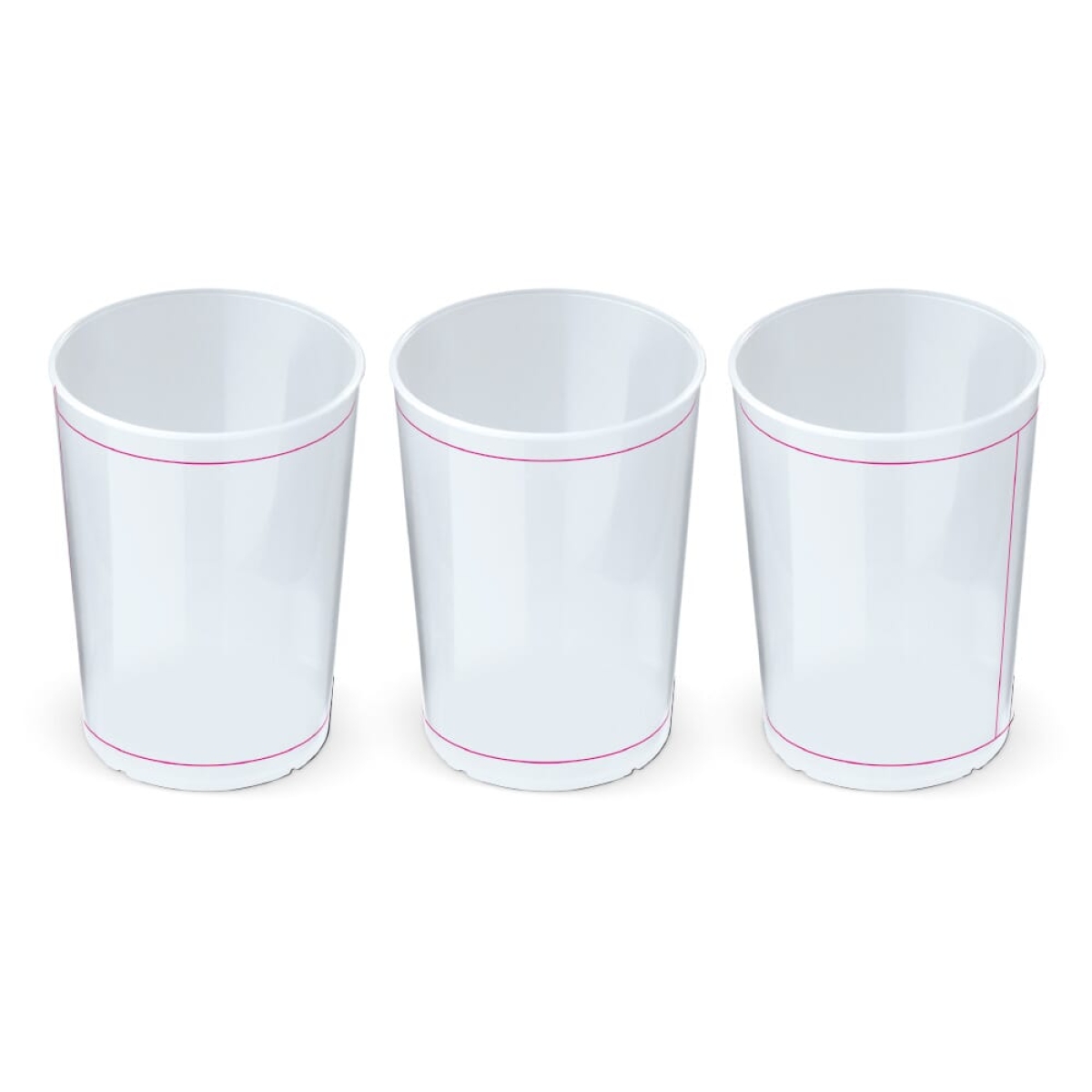 Hard plastic bekers 250ml - suikerriet - herbruikbaar - stapelbaar - rondom