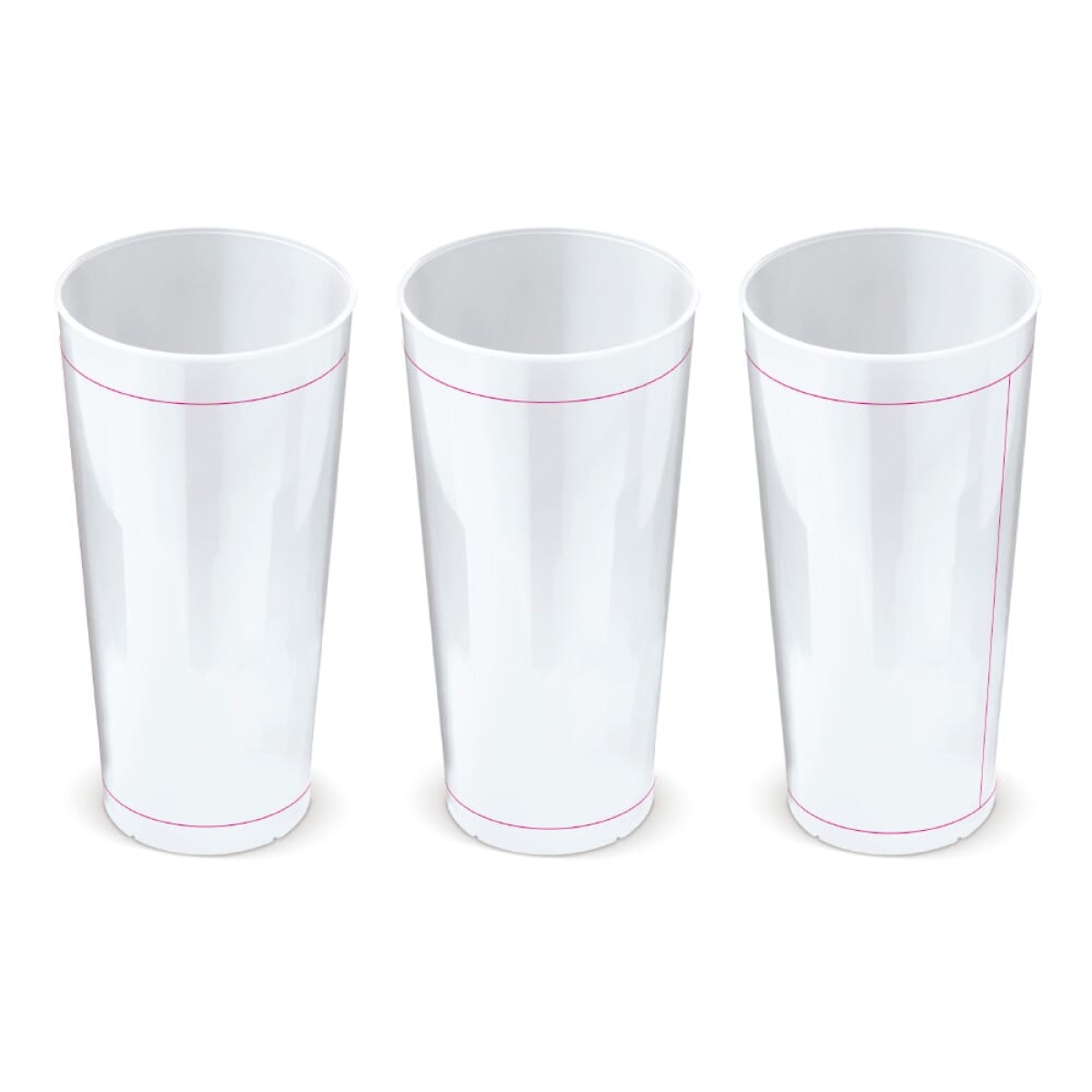 Hard plastic bekers 500ml - suikerriet - herbruikbaar - stapelbaar - rondom