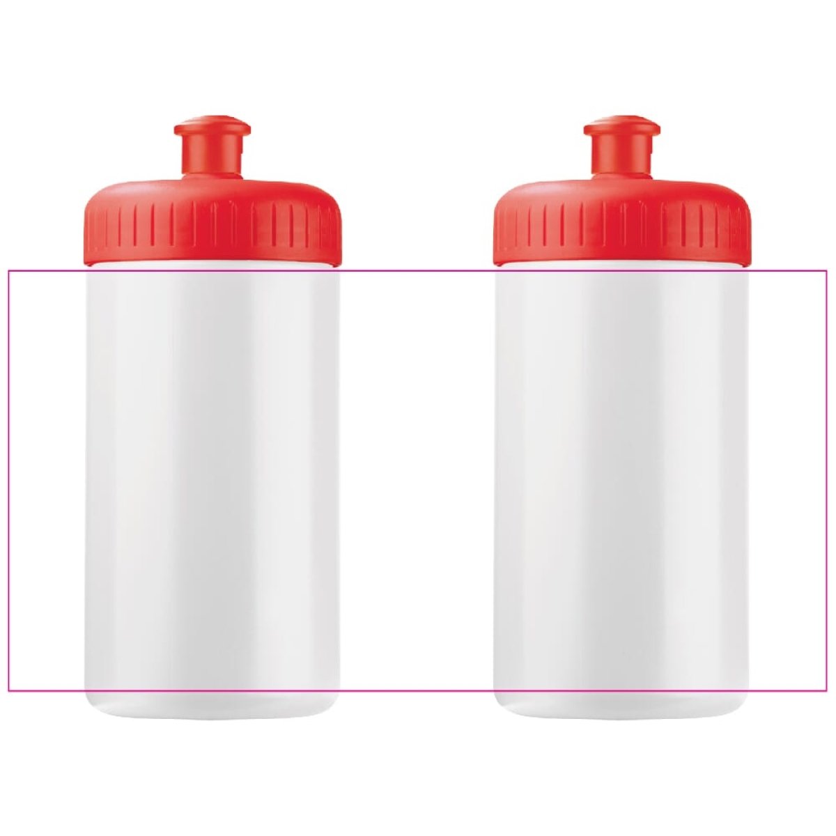 Basic sportbidon 500ml - PP - gekleurde fles en dop - rondom