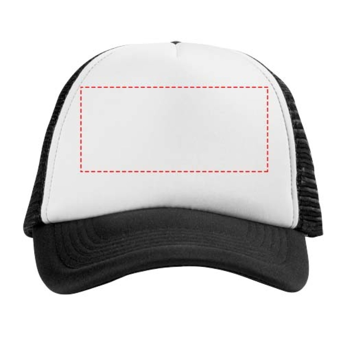 Trucker cap - polyester - 5 panelen - kunststof sluiting - voorzijde