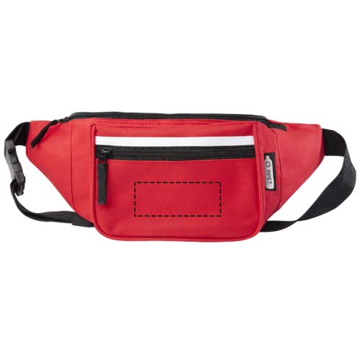 Journey heuptas - rPET polyester - 600D - extra voorvak met rits - voorzijde Journey heuptas - rPET polyester - 600D - extra voorvak met rits - voorzijde