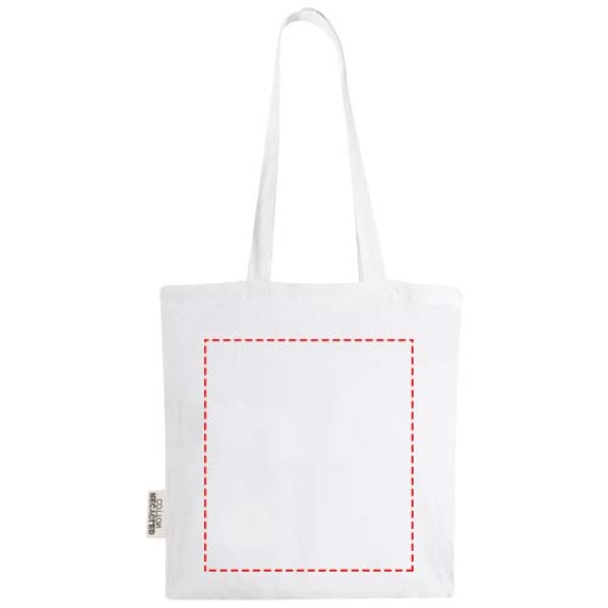 Madras draagtas - gerecycled katoen - 140g/m² - 38 x 42 cm - lange hengsels - achterzijde Madras draagtas - gerecycled katoen - 140g/m² - 38 x 42 cm - lange hengsels - achterzijde