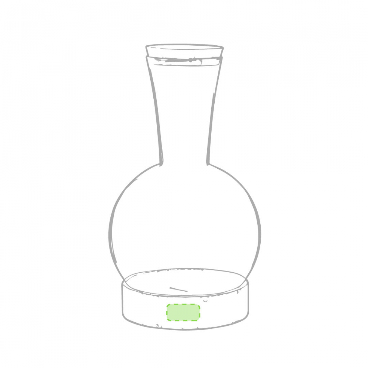 Seirten decanteerder 1.7L - glas - kurken bodem en deksel - Gecentreerd onderaan