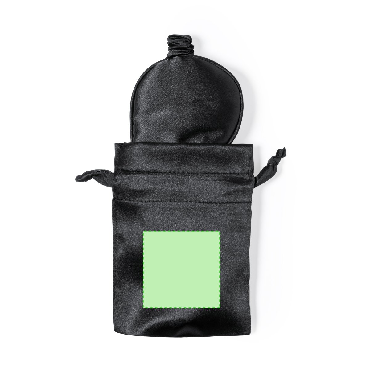 Brende slaapmasker - satijn - elastische band - individueel verpakt in satijnen zakje - Op het opbergzakje