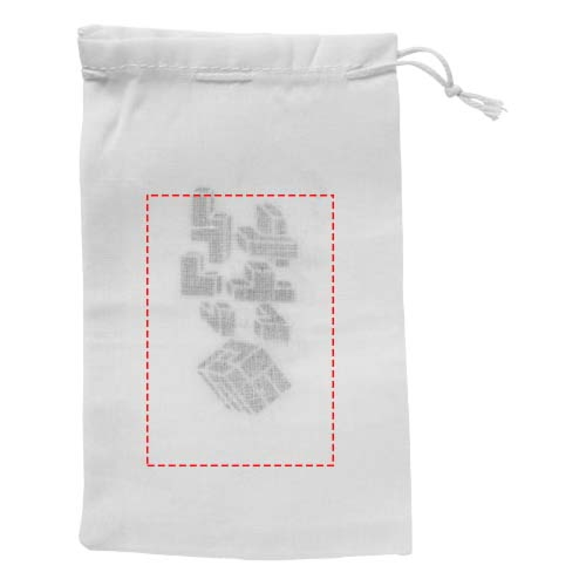 Breinbreker - hout - 3 x 3 x 3 kubus - verpakt in katoenen zakje - achterzijde