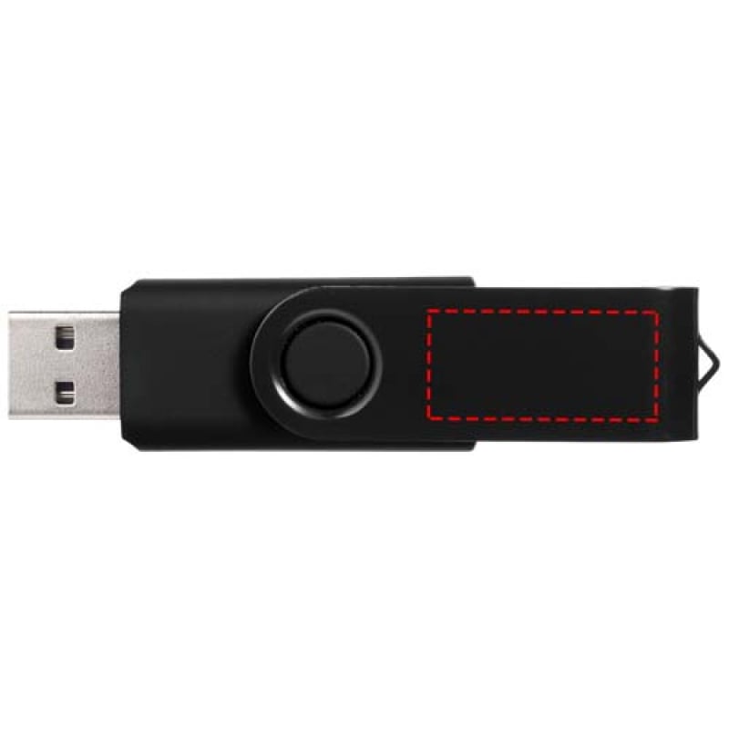 Rotate USB stick - kunststof en aluminium - 1-32GB - metallic clip - sleutelhangeroptie - voorzijde