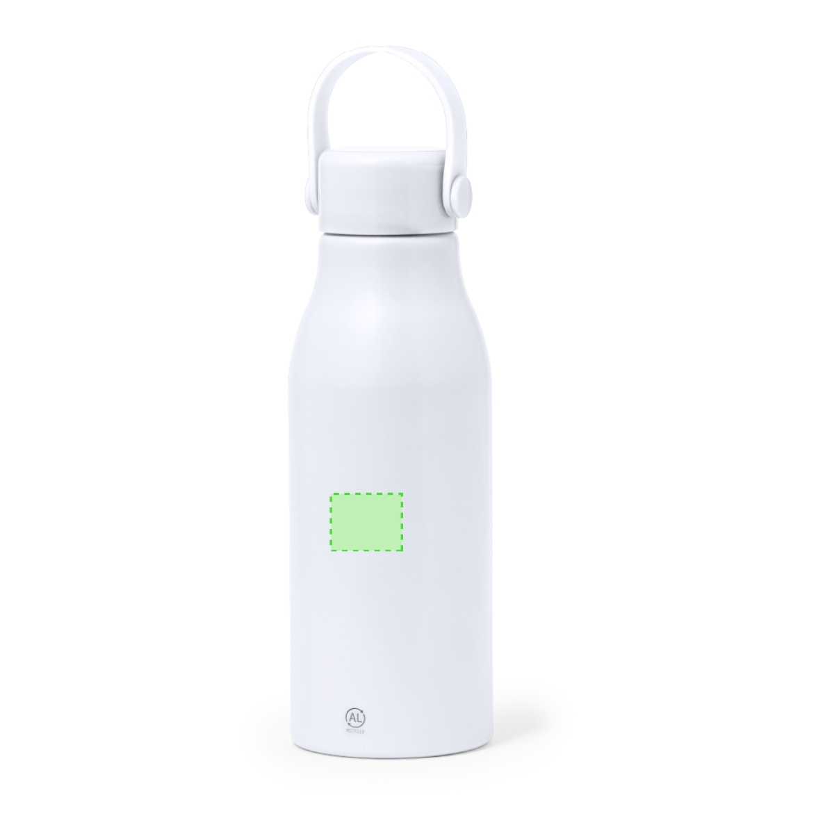 Perpok waterfles 700 ml - aluminium recycled - schroefdop - Als de mat gevouwen is op de voorkant