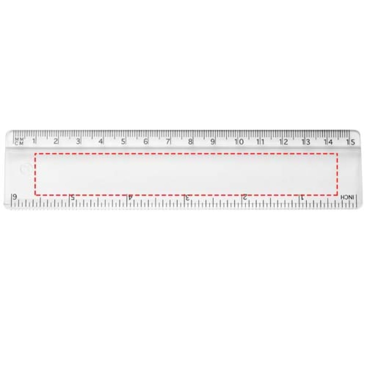 Renzo liniaal - kunststof - 15 cm - voorzijde