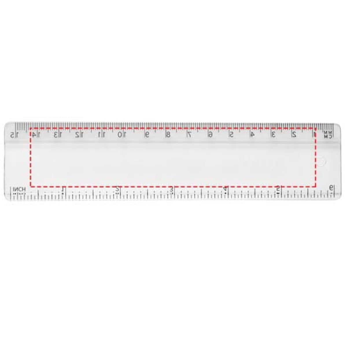 Renzo liniaal - kunststof - 15 cm - achterzijde