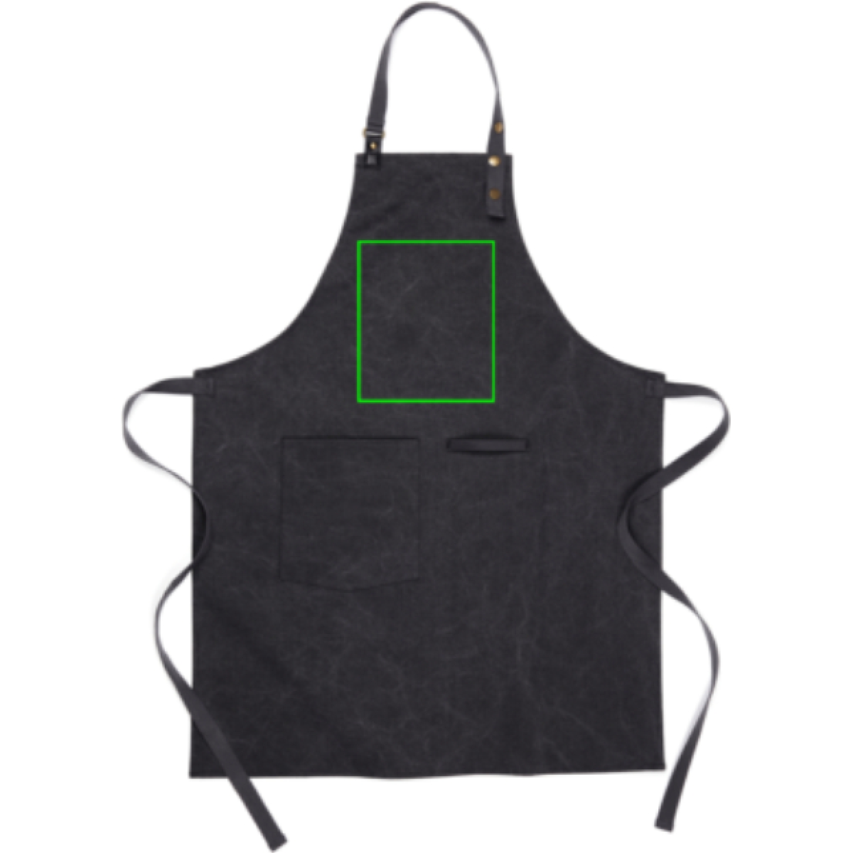 VINGA Tome Schort - 90x70 cm - gerecycled - 420 g/m² - met voorvak - met lus - Artikel voorzijde boven