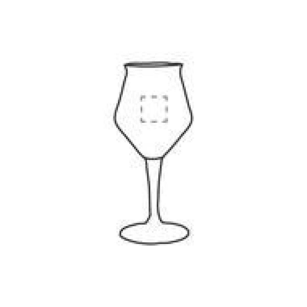 Crown sommelier bierglas 420ml - tulpvormige kelk - op voorzijde