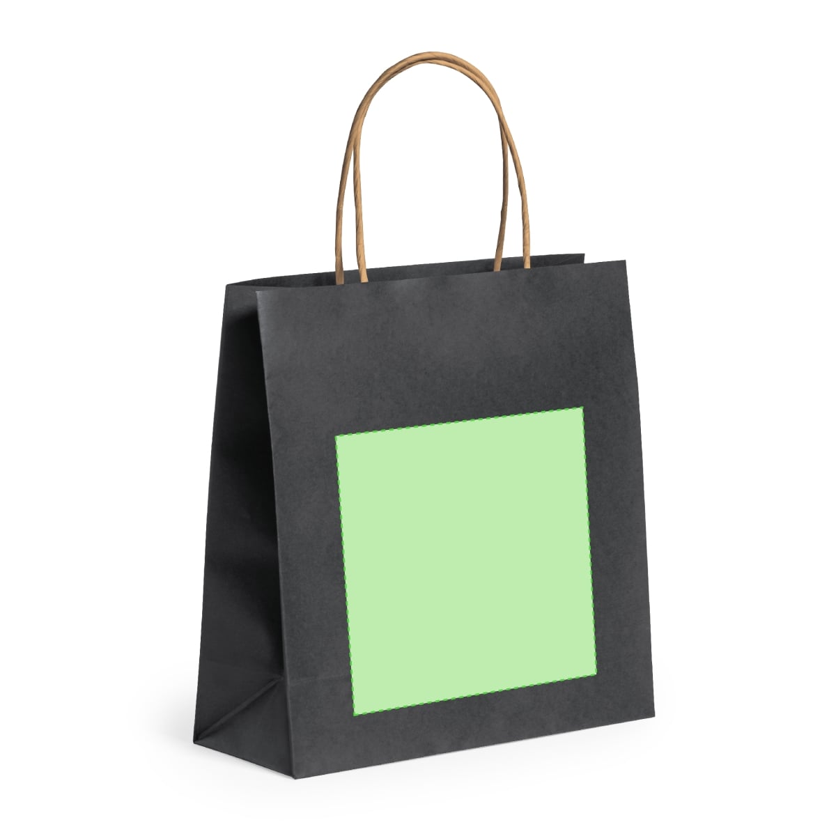 Fortis papieren tas 100 g/m² - A5+ - zwart - gedraaid koord - Gecentreerd op de tas