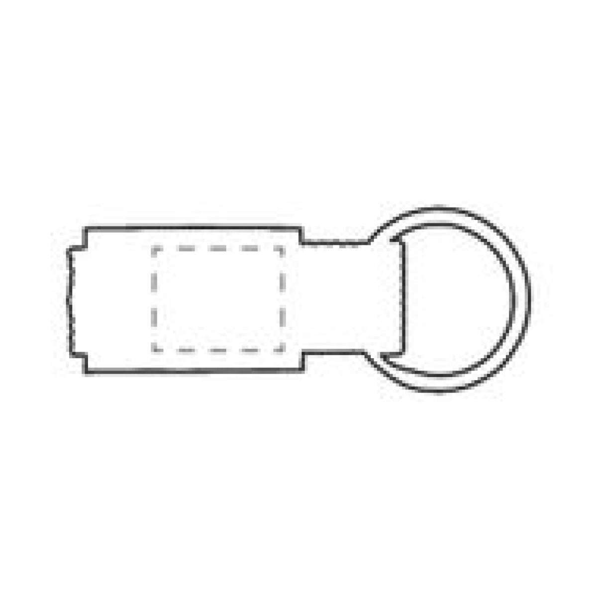 Eloy sleutelhanger - metaal - 6.2 cm - matte afwerking - nylon bandje - op voorzijde