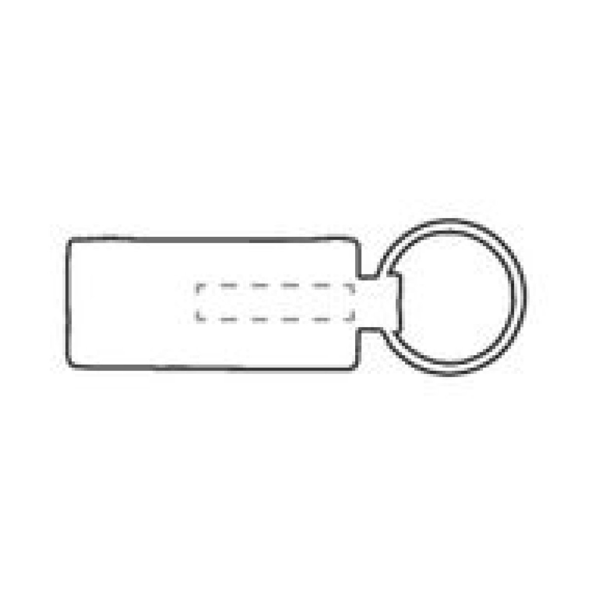 Sleutelhanger - leer - metalen ring - op voorzijde Sleutelhanger - leer - metalen ring - op voorzijde