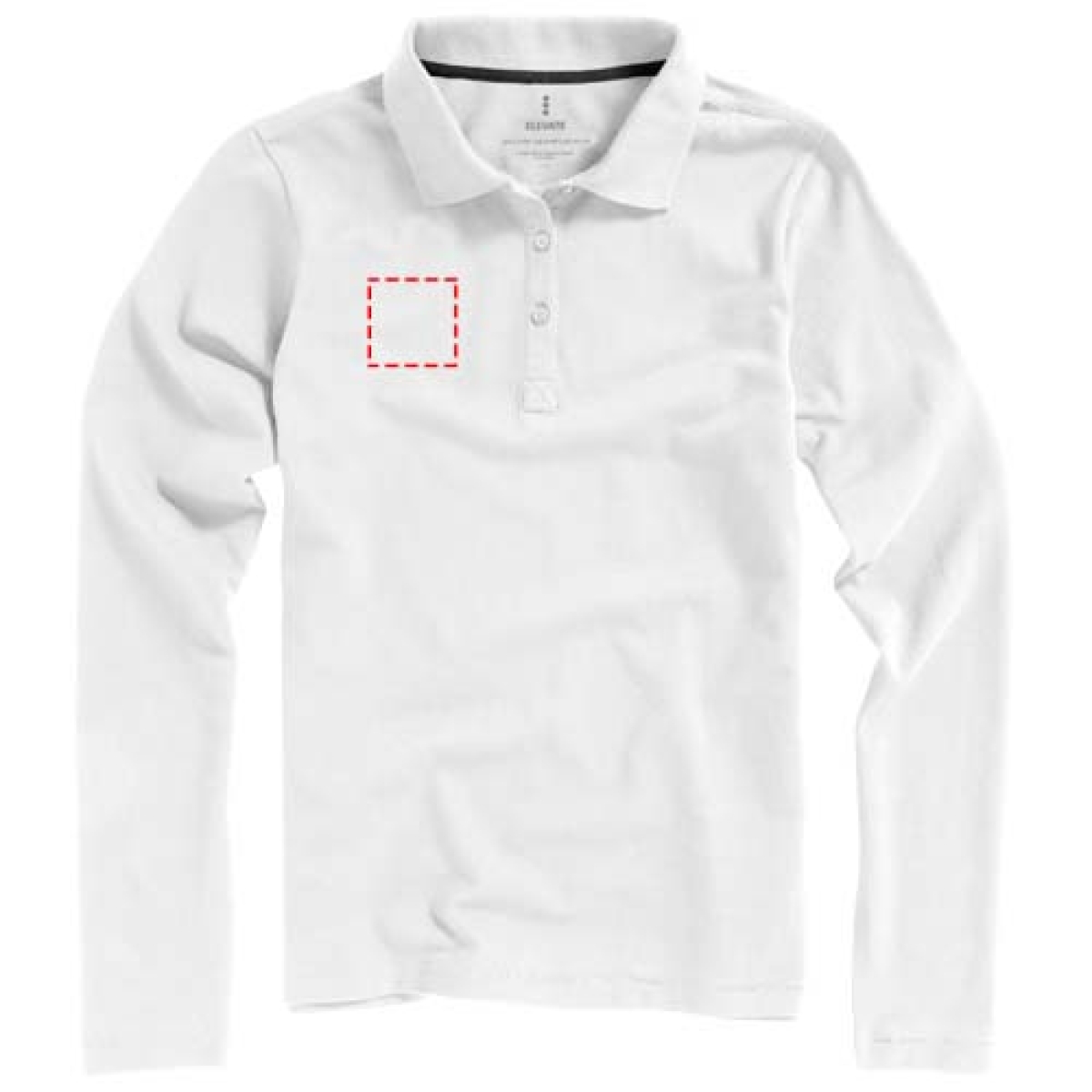 Basic dames polo lange mouwen - rechter borst