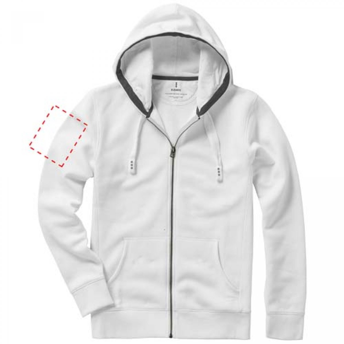 Premium heren sweater met capuchon en ritssluiting - rechter bicep